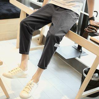 Applique Cropped Baggy Pants