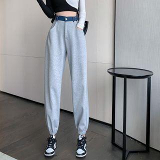 Contrast Waistband Harem Pants