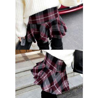 Ruffled Check Skirt