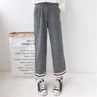 Houndstooth Cropped Pants As Shown In Figure - One Size