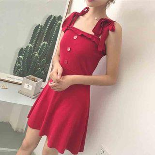 Knit Strappy A-line Dress