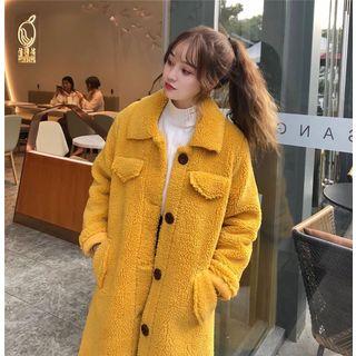 Collared Fleece Single-breasted Coat
