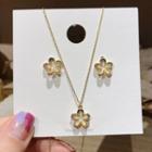 Alloy Flower Earring / Pendant Necklace