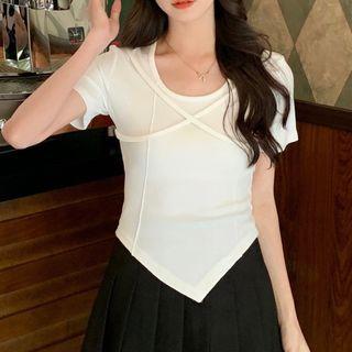Short-sleeve Asymmetrical Slim Fit T-shirt