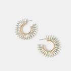 Rhinestone Open Hoop Earring 1 Pair - One Size