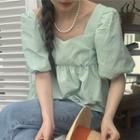 Short-sleeve Flowy Blouse