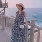 Set : Polo Top + Floral Jumper Dress