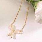 Faux Pearl Bow Pendant Necklace Necklace - White & Gold - One Size