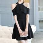 Short-sleeve Cutout A-line Mini Party Dress