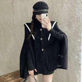 Sailor Collar Button Cape Jacket
