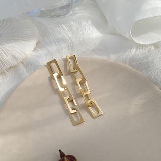 Alloy Chain Dangle Earring 1 Pair - Alloy Chain Dangle Earring - One Size