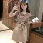 Plain Slim-fit T-shirt / Slim-fit Jumper Skirt