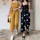 Spaghetti-strap Cropped Jumpsuit With Sash
