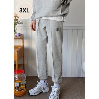 Letter-printed Seam-trim Jogger Pants