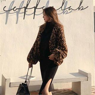 Puff-sleeve Faux-fur Jacket