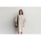 Round-neck 3/4-sleeve Dress