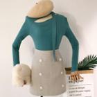 Rib Knit Long-sleeve Top