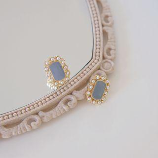 Rectangle Faux Pearl Alloy Earring