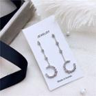 Faux Pearl Open Hoop Drop Earring 1 Pair - 925 Silver - One Size