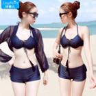 Set: Tasseled Bikini + Mesh Cover-up