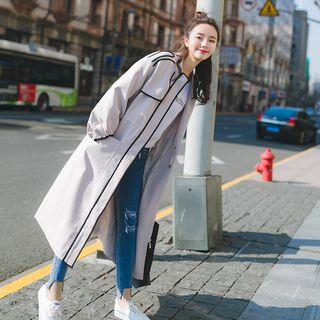 Contrast-trim Zip Coat