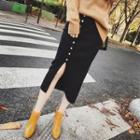 High Waist Knit Midi Skirt