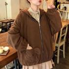 Bear Ear-accent Hood Zip-jacket