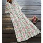 Short-sleeve Maxi Floral Dress