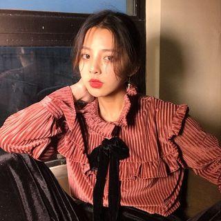 Frilled Corduroy Blouse