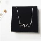 925 Sterling Silver Wavy Pendant Necklace 925 Silver - As Shown In Figure - One Size