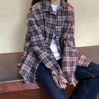 Plaid Shirt Plaid - Taupe & Black - One Size
