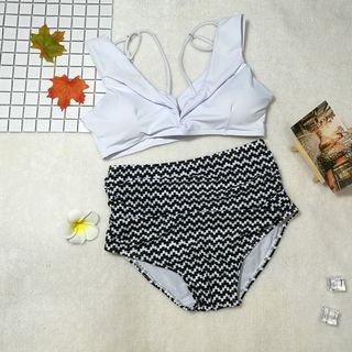 Set: Sleeveless Swim Top + Print Swim Bottom