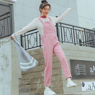 Set: Corduroy Jumper Pants + Mock-neck Sweater
