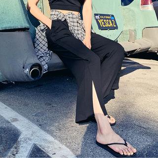 Drawcord Slashed Wide Pants