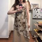 Spaghetti-strap Tie-dye Mock Two Piece Maxi Dress