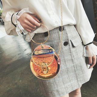 Laser Round Handbag With Chain Strap As Shown In Figure - One Size