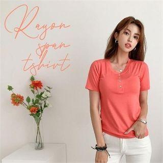 Slim-fit Textured Henley