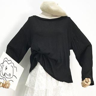 Long-sleeve Tie Back T-shirt