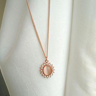 Rhinestone Hoop Pendant Necklace 1 Piece - As Shown In Figure - One Size