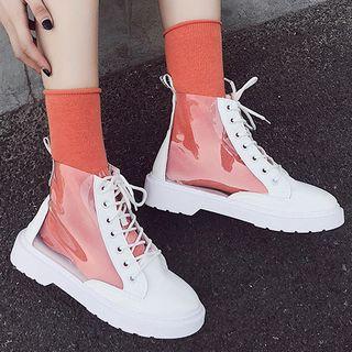Transparent Panel Short Boots