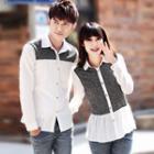 Couple Matching Panel Chiffon Shirt