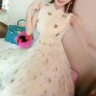 Star Sequined Sleeveless Maxi Dress