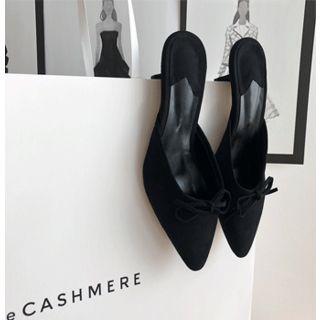 Tie-detail Kitten-heel Mules
