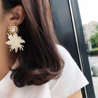 Beaded Drop Flower Earrings