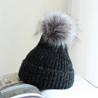 Faux Fur Ball Beanie