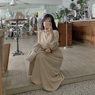 Smocked-waist Maxi Flare Dress