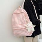 Gingham Nylon Backpack / Bag Charm / Set