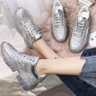 Flat Round Silver Casual Shoes