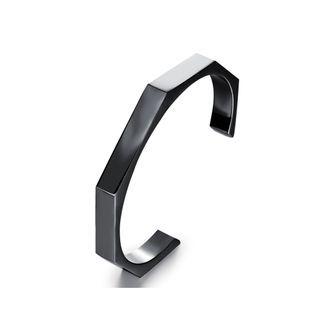 Fashion And Simple Plated Black 316l Stainless Steel Bangle Black - One Size