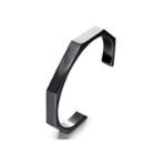 Fashion And Simple Plated Black 316l Stainless Steel Bangle Black - One Size